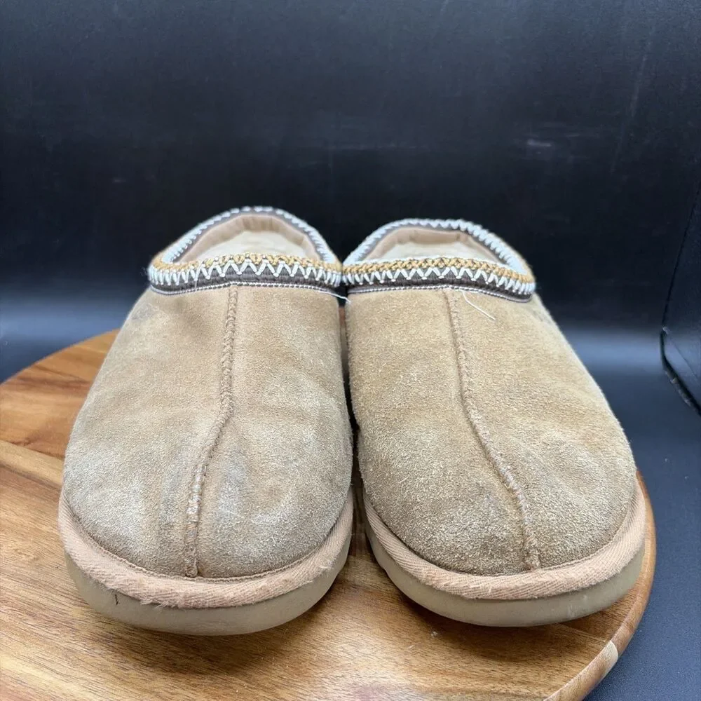 UGG Tasman Men's Size 9 Slip On Slippers Chestnut Brown Suede Lined Warm Shoes